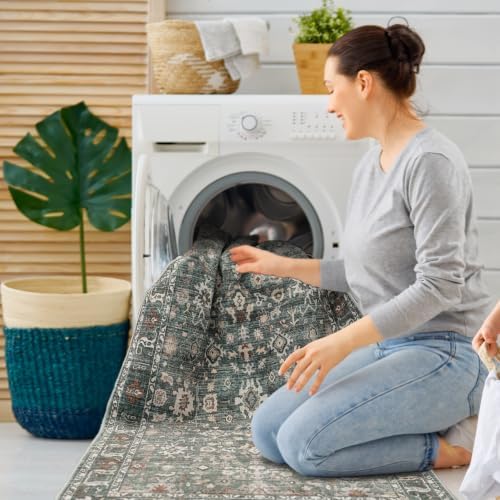 Washable 3x3 Square Entry Rug: Rugs for Kitchen Bedroom Entryway Bathroom