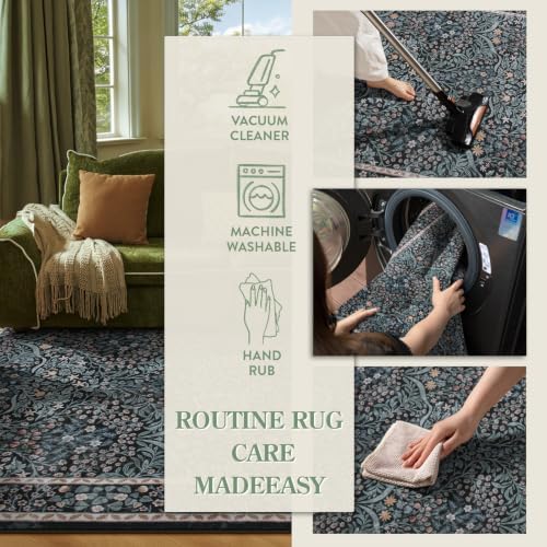 Lahome Black Washable Rugs 8x10, Soft 8x10 Area Rug for Living Room Bedroom