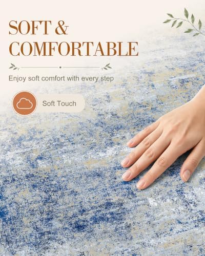 OLANLY 5x7 Washable Area Rug, Soft Non Slip Carpet for Bedroom Living Room