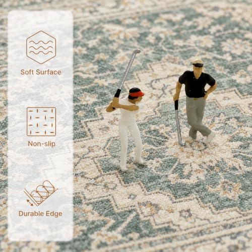 6x9 Washable Area Rug Vintage Soft Non Slip Living Room Bedroom
