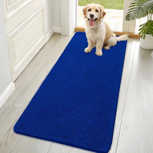 OLANLY Dog Door Mat for Muddy Paws 70x35, Super Absorbent Chenille Mud Mat