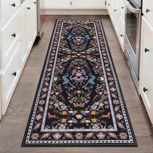 HEBE Hallway Runner Rug 2'x6', Washable Non Slip Kitchen Rug Runner