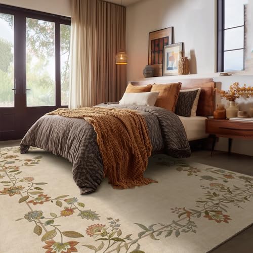 5x7 Area Rugs for Living Room: Washable Bedroom Rug Non Slip Large Carpet