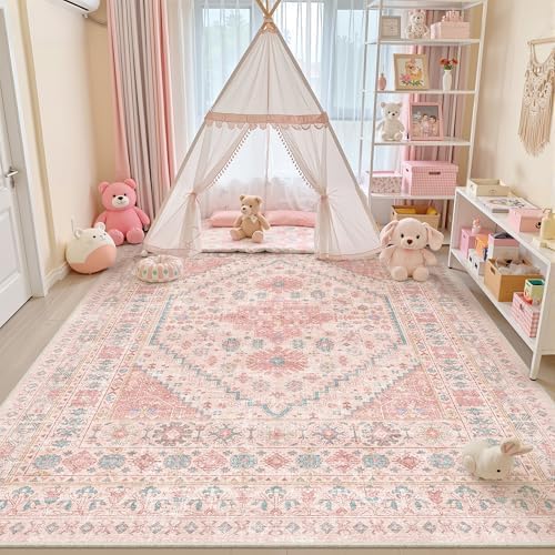 zesthome Pink Rugs for Bedroom-8x10 Area Rugs for Living Room,Girls Room