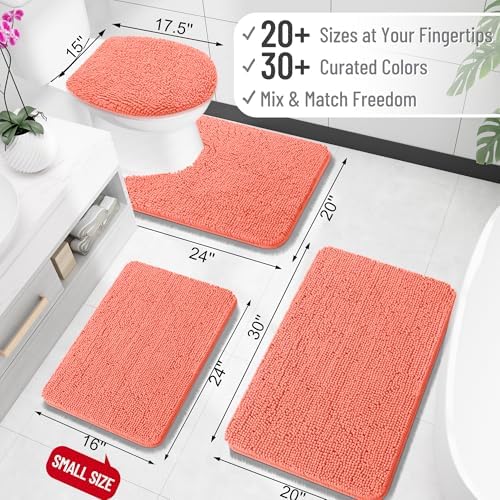 OLANLY Bathroom Rugs 34x21, Extra Soft Absorbent Chenille Bath Rugs