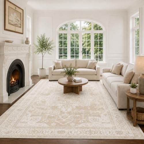 10x12 Area Rugs Washable Large Vintage Rug for Living Room Bedroom
