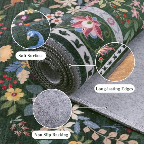 HEBE Hallway Runner Rug 2'x6', Washable Non Slip Kitchen Rug Runner