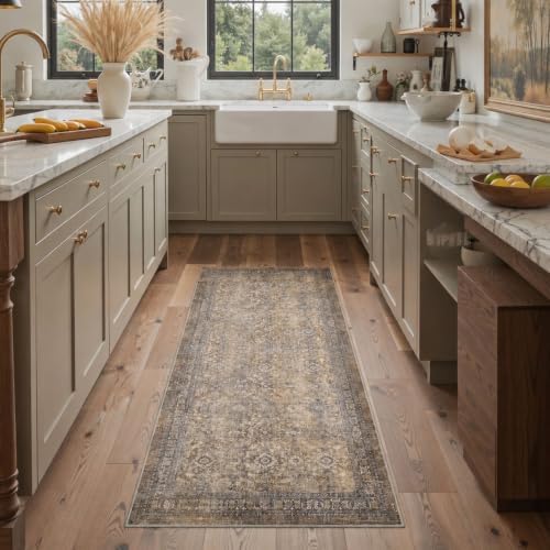 Bavni 5X7 Area Rug for Living Room, Washable Boho Vintage Floral Non Slip