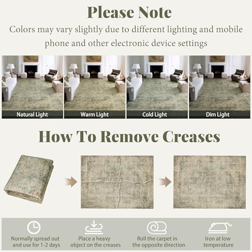 Machine Washable Rugs for Living Room: 6x9 Area Rugs for Bedroom
