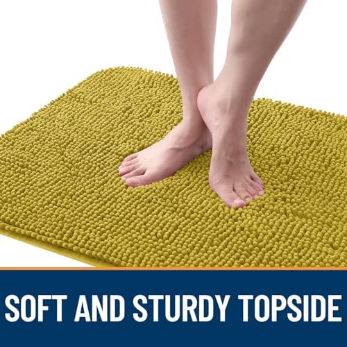 OLANLY Dog Door Mat for Muddy Paws 36x24, Super Absorbent Chenille Mud Mat