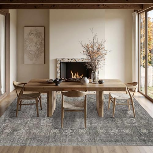 Rugxara 6x9 Area Rugs Washable Rug for Living Room Bedroom, Taupe/Grey