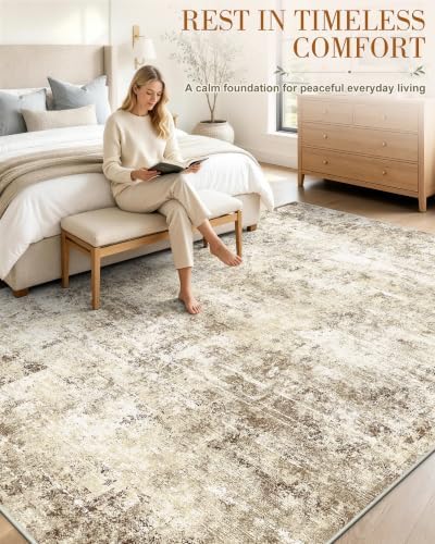 OLANLY 5x7 Washable Area Rug, Soft Non Slip Carpet for Bedroom Living Room