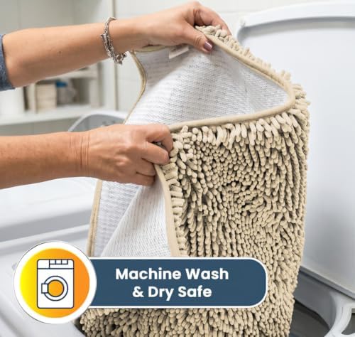 Muddy Mat® | Super Water Absorbent Door Mat Indoor, Microfiber Quick Dry Chenille Entryway Rug, Slip Resistant Front Door Mat, Indoor Mats for Entryway, Machine Washable Pet Rug, Sand 32" x 44"