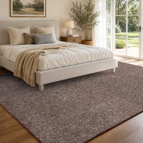 6x9 Large Brown/White Area Rug Non-Slip Washable for Living Room Bedroom