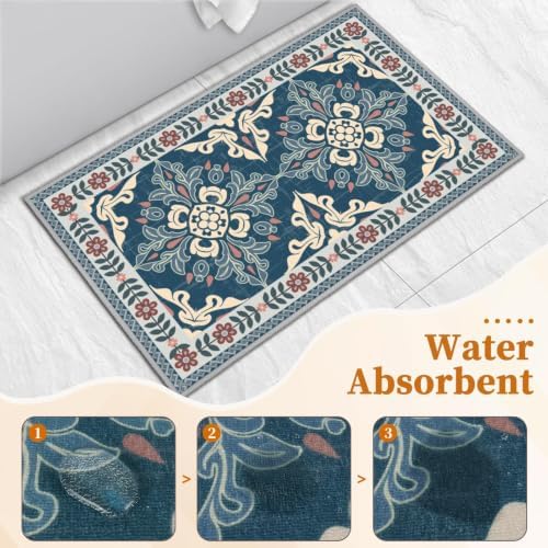 3 Piece Kitchen Rugs Set, Non Slip Washable Floor Mats with Water Absorbent