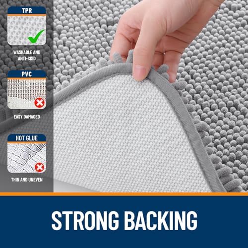 OLANLY Large Bathroom Rugs 50x30, Extra Soft Absorbent Chenille Bath Rugs