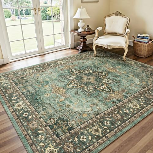 Lofus 6x9 Green Area Rugs for Bedroom Living Room, Vintage Boho Carpet