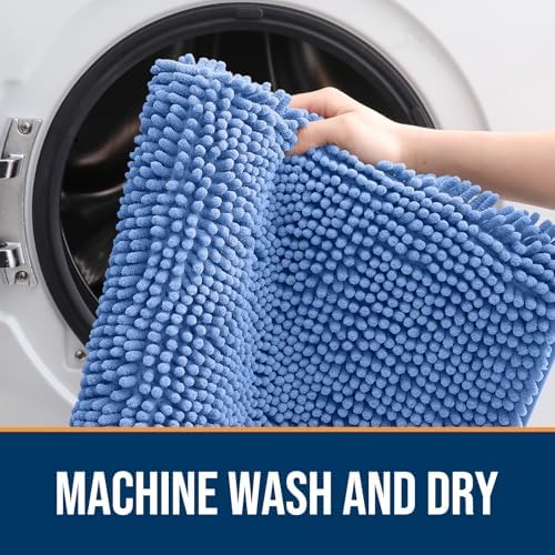 OLANLY Dog Door Mat for Muddy Paws 30x20, Super Absorbent Chenille Mud Mat