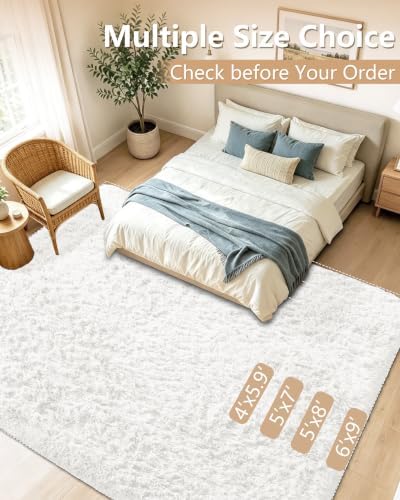 Smiry Area Rugs for Living Room Bedroom 2x6 ft, Fluffy Washable Carpet