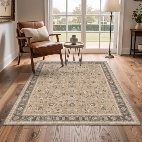 Bavni 2X5 Washable Hallway Runner Rug, Boho VintageFloral Non Slip