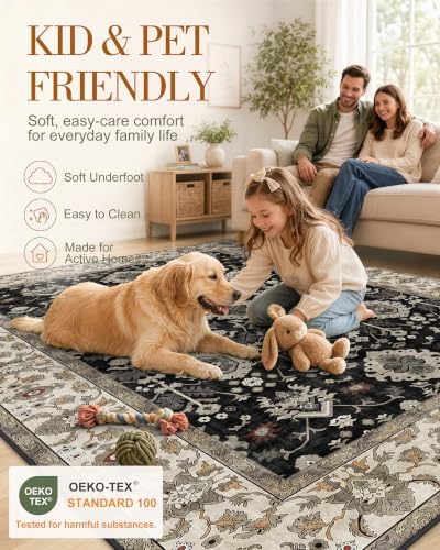 OLANLY 3x4 Washable Accent Rug, Soft Non Slip Carpet for Entryway Bedside