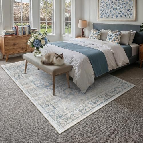 8x10 Blue Vintage Area Rug