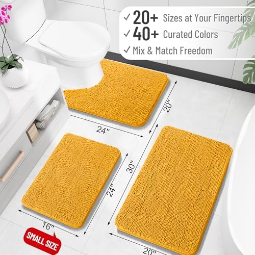 OLANLY Large Bathroom Rugs 59x35, Extra Soft Absorbent Chenille Bath Rugs