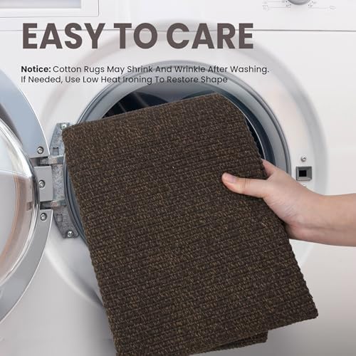 EARTHALL Washable Runner Rug, Non Slip Kitchen Rug, 2x7 Ft, Brown/Coffee