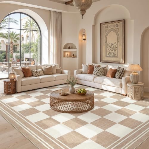 cotiled Boho 10x12 Area Rug for Living Room: Large Moroccan Washable Rug