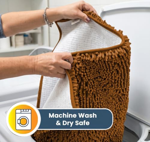 Muddy Mat® | Super Water Absorbent Door Mat Indoor, Microfiber Quick Dry Chenille Entryway Rug, Slip Resistant Front Door Mat, Indoor Mats for Entryway, Machine Washable Pet Rug, Amber 20" x 30"