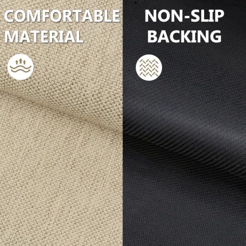 LEKEEPGO Door Mat 17"x29", Non Slip Washable Indoor Door Mat, Khaki