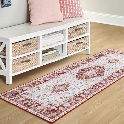 Amearea Vintage Design Runner Rugs for Living Room, 2x6 Red Runner Rug