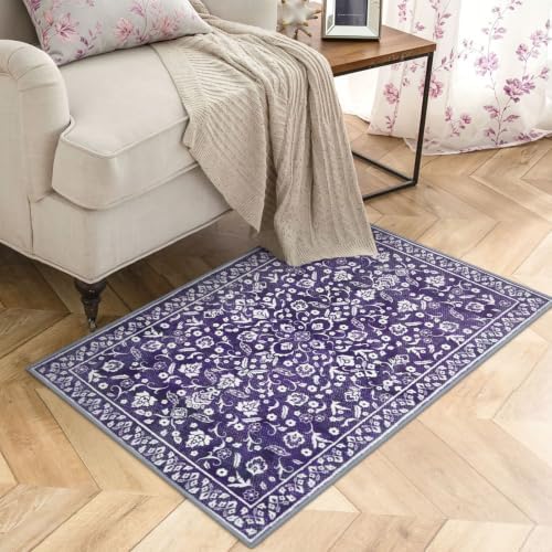 Vintage Washable Entryway Rug 2x3 Small Area Rug Non Slip Door Mat