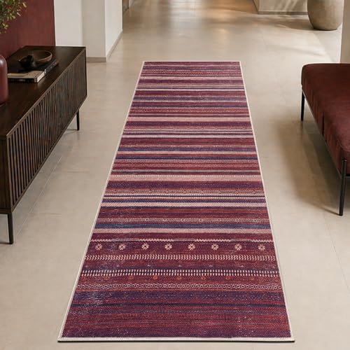 Keen Home Design Vintage Washable Runner Rug, Non-Slip Low Pile, 2x10
