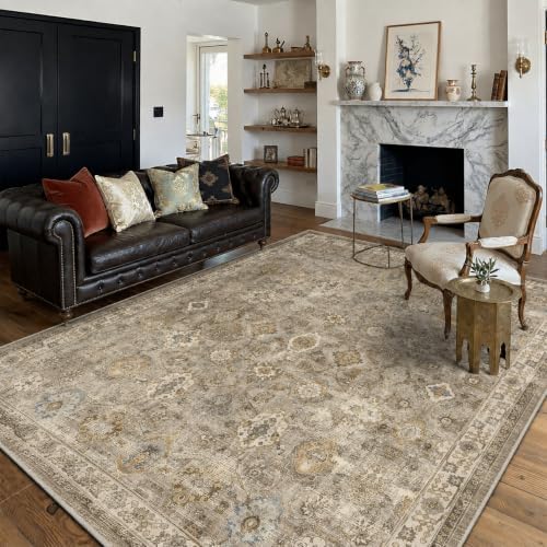 Washable 4'x6' Vintage Area Rug for Bedroom Living Room