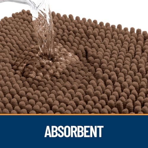 OLANLY Dog Door Mat for Muddy Paws 50x30, Super Absorbent Chenille Mud Mat