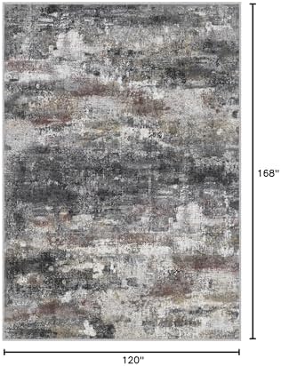 BEIMO Area Rugs 10x14 for Living Room, Dark Grey Washable Abstract Rug