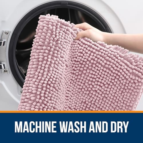 OLANLY Bathroom Runner Rugs 70x24, Extra Soft Absorbent Chenille Bath Rugs