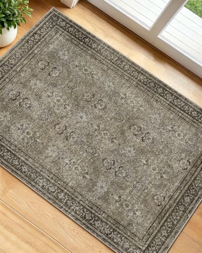 OLANLY 2x3 Washable Small Rug Non Slip Indoor Door Mat for Entryway Bedside