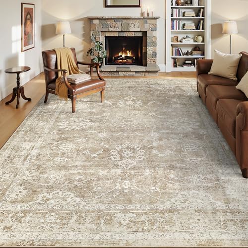 Madane 5x7 Area Rugs for Living Room,Washable Neutral Soft Rug Beige/Brown