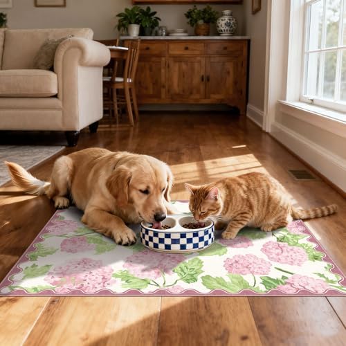 Front Door Mat Outside Entrance, 2x3 Pink White Floral Entryway Rug