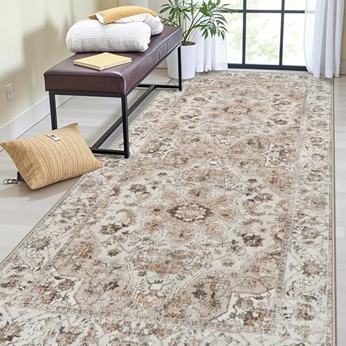 Washable Hallway Runner Rug 4x8: Non Slip Runner Rugs with Rubber Backing