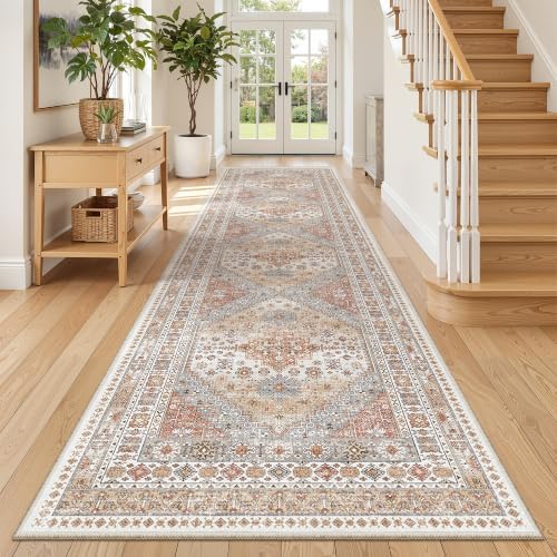 zesthome 3x12 Runner Rug Non Slip,Washable Hallway Runner Rug,Orange