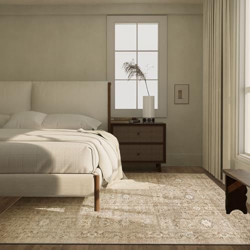 Washable Living Room Area Rug: 5x7 Rugs for Bedroom Non Slip Soft Carpet