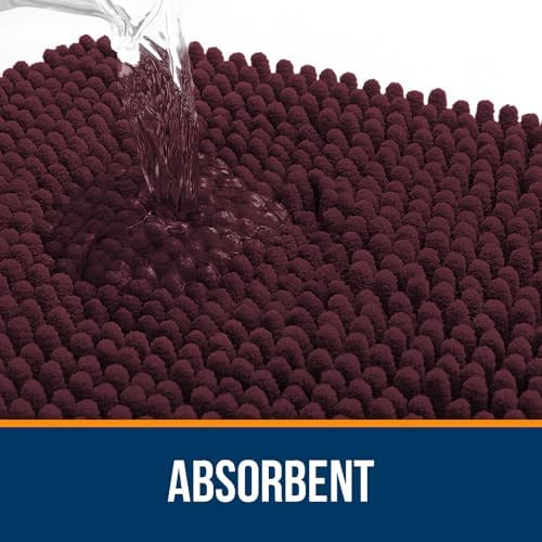 OLANLY Bathroom Rugs 32x20, Extra Soft Absorbent Chenille Bath Rugs