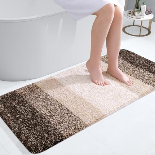OLANLY Bathroom Runner Rug 40x20, Extra Soft Absorbent Microfiber Bath Rugs