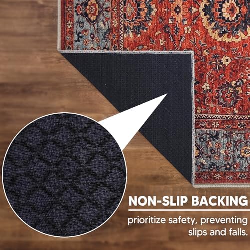 Keen Home Design Vintage Washable Entryway Rug, Non-Slip Low Pile, 2x3