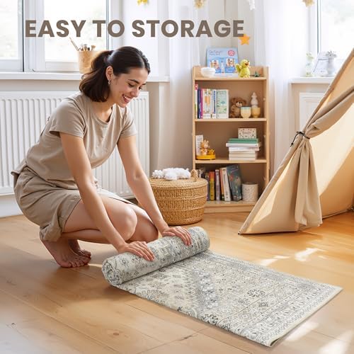 zesthome 2'6 x 14' Runner Rug Non Slip,Washable Kitchen Rugs,Beige