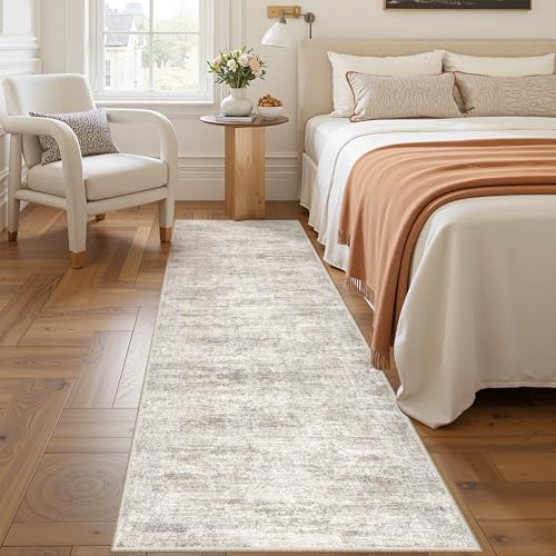 2'6 x 8' Runner Rug Non Slip,Washable Kitchen Rugs,Taupe