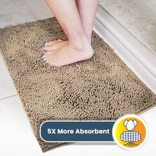 Muddy Mat® | Super Water Absorbent Door Mat Indoor, Microfiber Quick Dry Chenille Entryway Rug, Slip Resistant Front Door Mat, Indoor Mats for Entryway, Machine Washable Pet Rug, Sand 3ft x 3ft